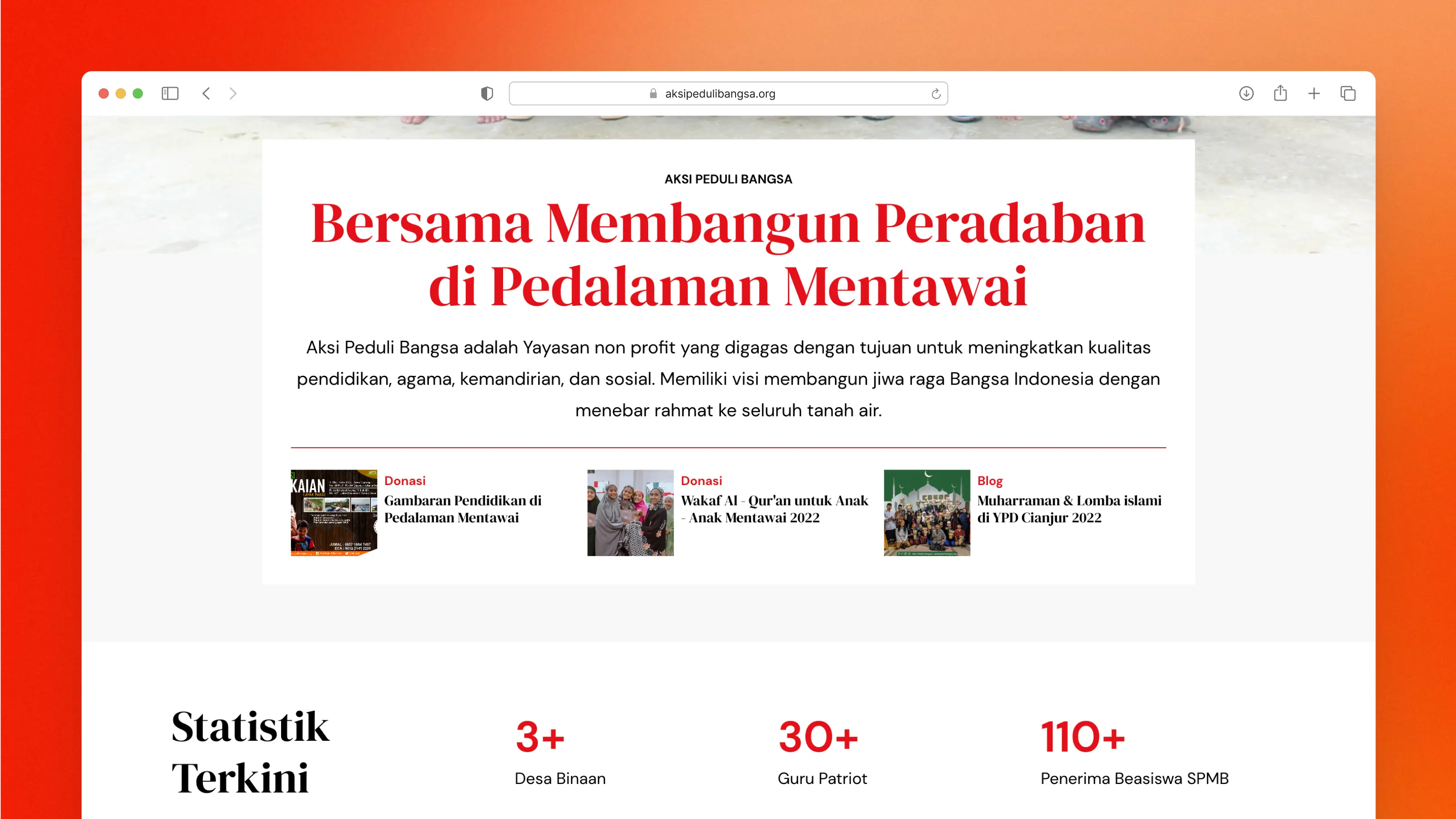 homepage of aksi peduli bangsa